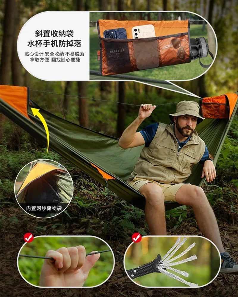 Anti-Rollover Hammock with Net & Cover