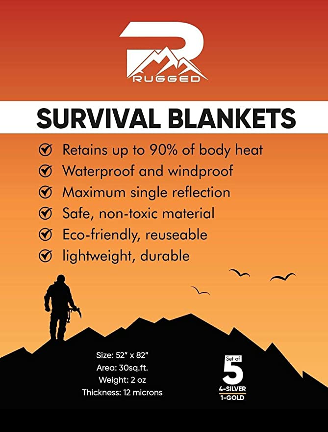 Waterproof & Windproof Rainier Rugged Survival Blankets