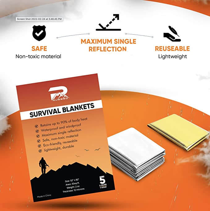 Waterproof & Windproof Rainier Rugged Survival Blankets