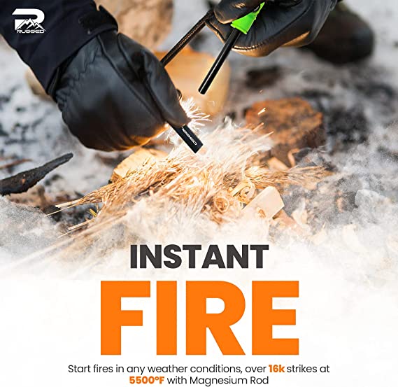 5-in-1 Glow-in-The-Dark Fire Starters Kits with Compass
