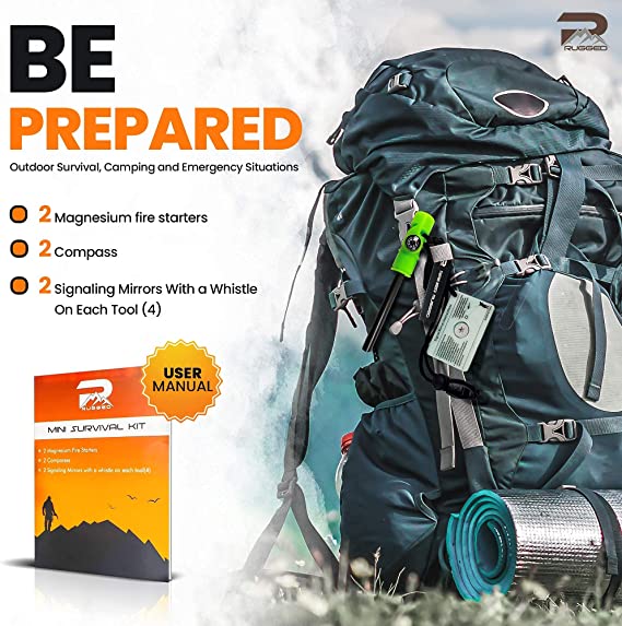 5-in-1 Glow-in-The-Dark Fire Starters Kits with Compass
