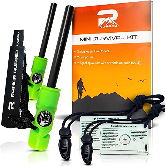 5-in-1 Glow-in-The-Dark Fire Starters Kits with Compass